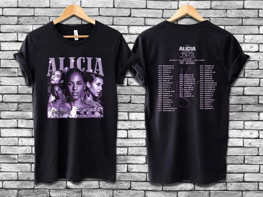 Discover Alicia Keys The World Tour 2022 T Shirt, Vtg Concert Tour 2022 T Shirt