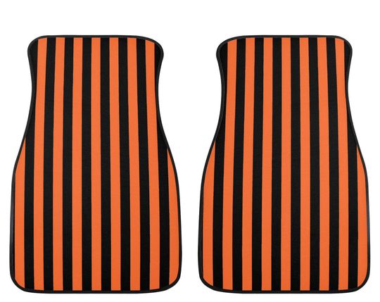 Discover Orange Striped Car Floor Mats, Halloween Car Mats