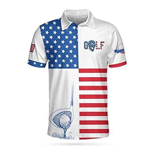 Discover American Flag Golf Short Sleeve Golf Polo Shirt