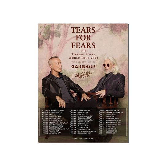 Discover Tears for Fears The Tipping Point World Tour 2022 Poster