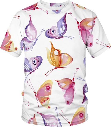 Discover Cartoon Animal Butterfly Animal 3D T-Shirt