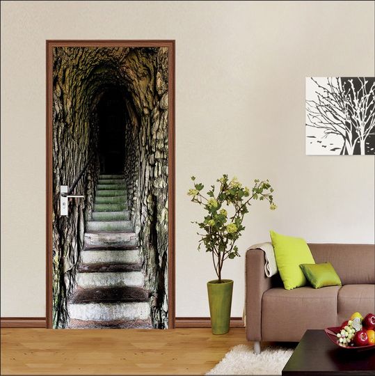 Discover 3D The Stairs Self-adhesive Door Stickers