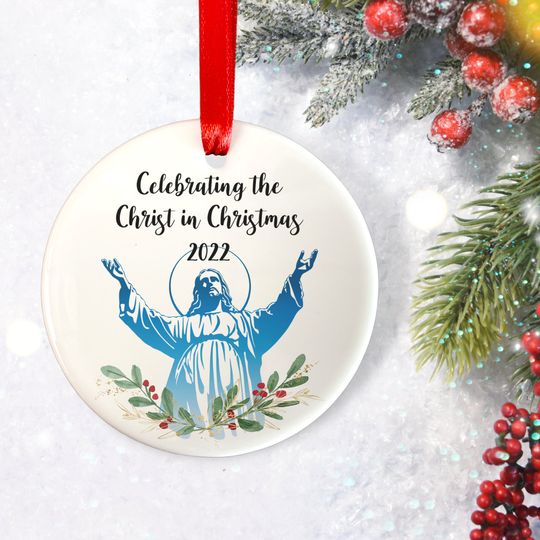 Discover Celebrating the Christ in Christmas  Ceramic Ornament