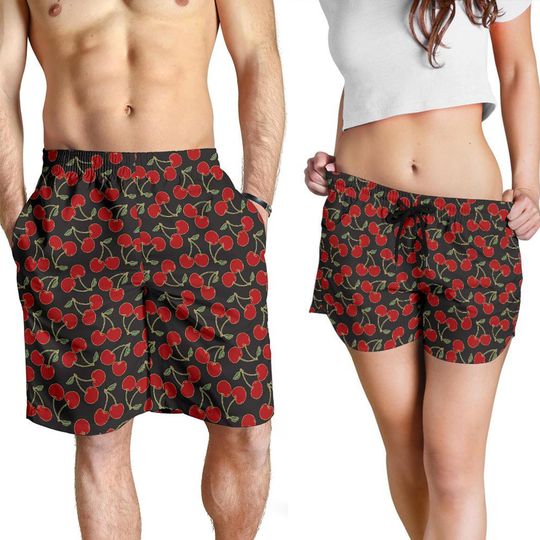 Discover Cherry Shorts - Cherry Pattern Swim Shorts
