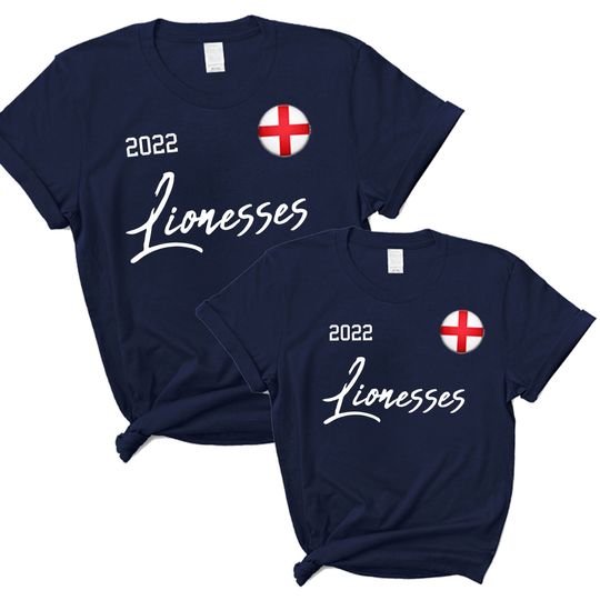 Discover England Lionesses Euro Kit Flag Navy T-Shirts