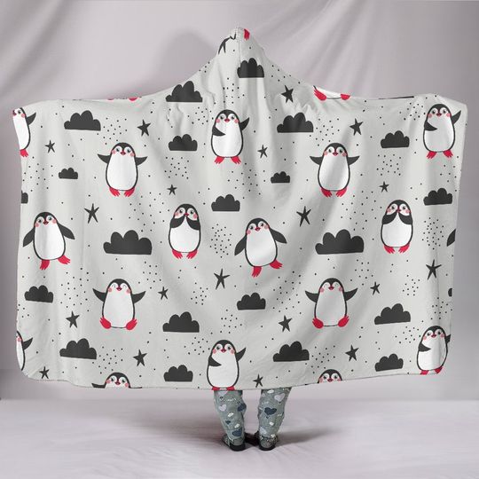 Discover Penguin-Themed Hooded Blanket for Cozy Snuggles