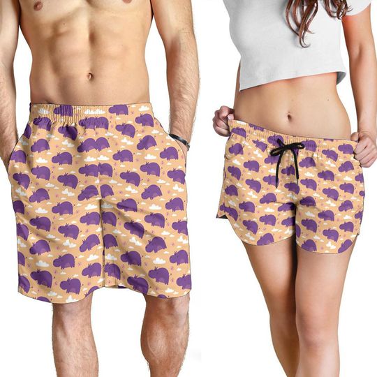 Discover Hippo Shorts - Hippo Pattern Swim Shorts
