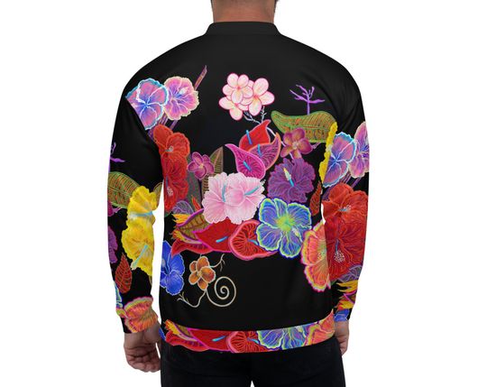 Discover Tropical Floral Bomber Jacket Design