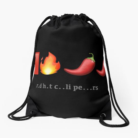 Discover Red Hot Chili Peppers Emoji Riddle Drawstring Bag