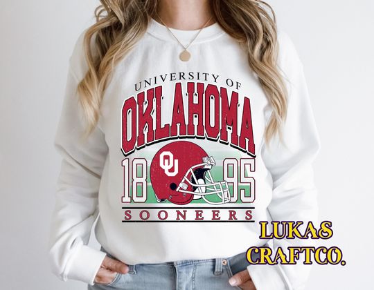 Discover Vintage Oklahoma Crewneck Sweatshirt, Distressed Oklahoma Sweatshirt