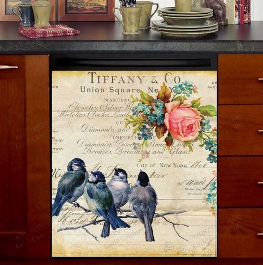 Discover Vintage Birds and Roses Dish Washer Covers