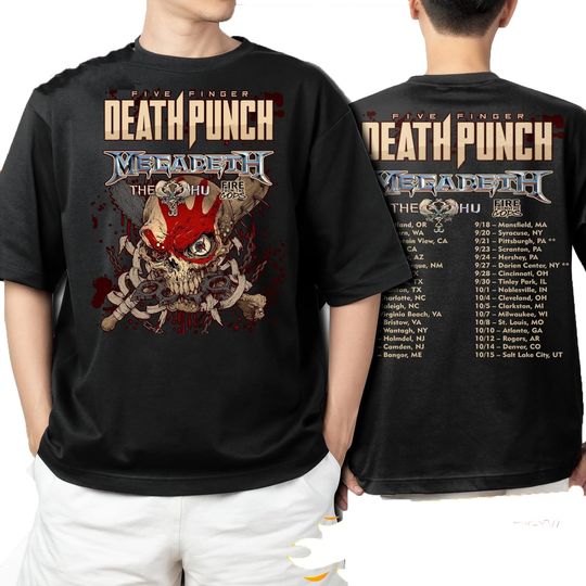 Discover Megadeths Five Fingers Deaths Punchs Tour 2022 Concert T-Shirt