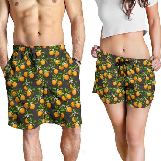 Discover Orange Shorts - Orange Pattern Swim Shorts