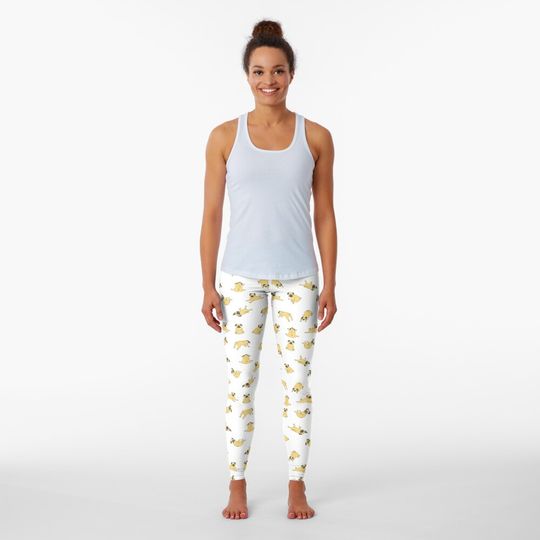 Discover Yoga Pug hand-drawn Leggings