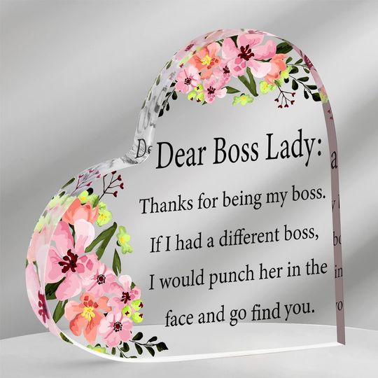 Discover Boss Gifts  Acrylic Boss Lady Desk Sign Dear Boss Lady Office Decor Clear Gift