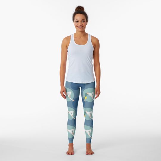 Discover Blonde Yoga Pose Girl Leggings
