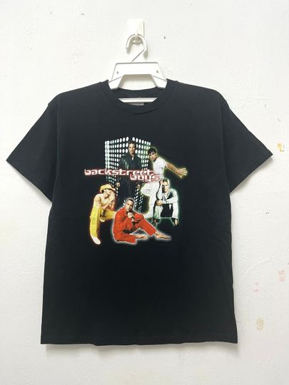 Discover Vintage 90s Backstreet Boys American Vocal Group Black T-shirt