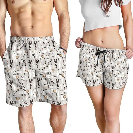 Discover Llama Shorts - Llama Pattern Swim Shorts