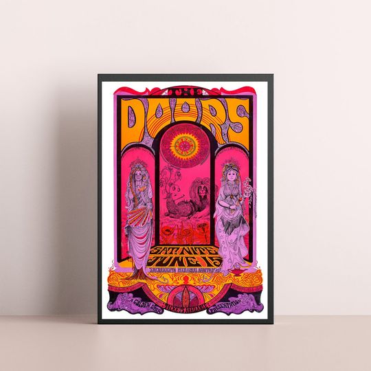 Discover The Doors Vintage Sacramento Concert Decor Poster