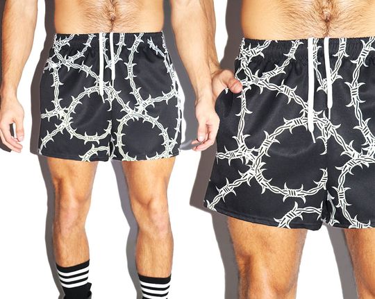 Discover Barb Wire All Over Print Active Shorts
