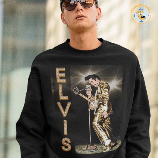 Discover The Elvis Gold Sweatshirt, Elvis Presley Sweatshirt