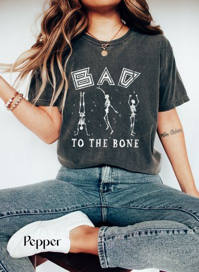 Discover Bad To The Bone Skeleton Dancing Halloween Shirt
