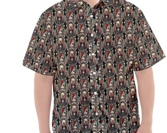Discover Halloween Nightmare before Christmas skeleton short sleeved button down shirt