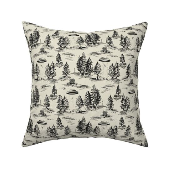 Discover Alien Toile Throw Pillow