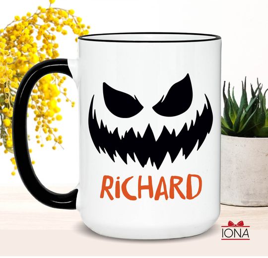 Discover Personalized Scary Face Mug - Halloween Coffee Cup