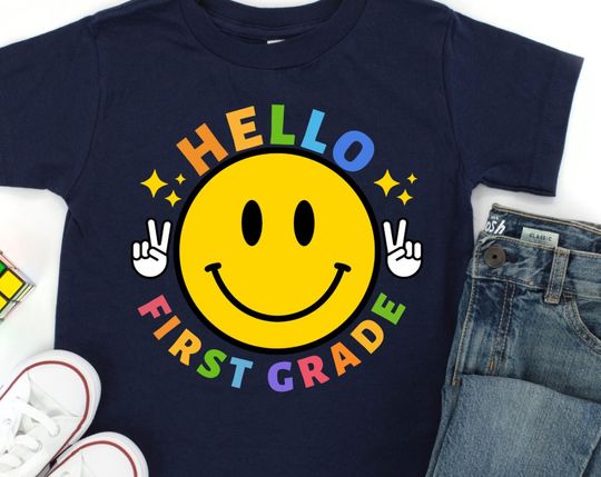 Discover Hello 1st Grade Back To School T-shirt