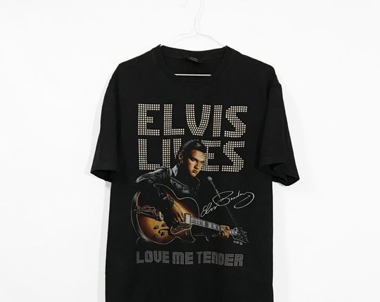Discover Vintage Elvis Presley Love Me Tender T-shirt Rare Rock and Roll Pop Rockabilly Country Blues Band Tee