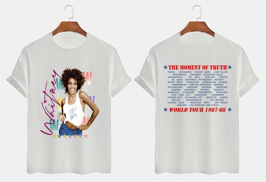 Discover Whitney Houston T Shirt Vintage 1987 The Moment Tour T Shirt