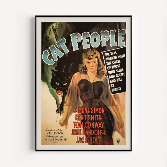 Discover Cult Horror Movie Poster - Cat People Movie Poster