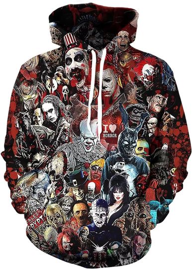 Discover Horror Unisex Hoodies Sweatshirt Pullovers 3d