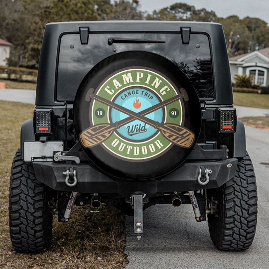 Discover Camping canoe trip outdoor Spare Tire Cover