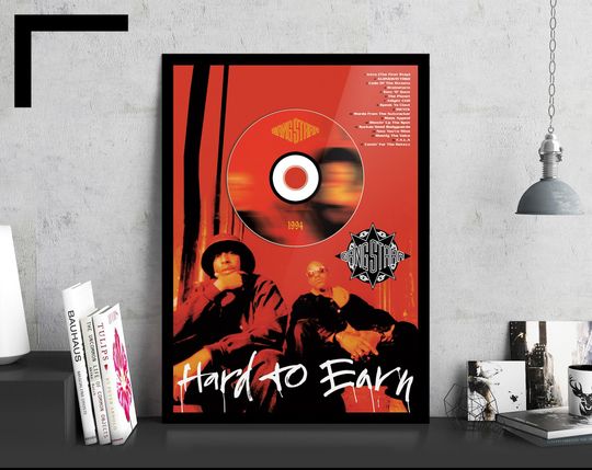 Discover Gang Starr 'Hard To Earn'  CD Album Plaque - Hip-Hop/Rap Music Premium Matte Vertical Posters