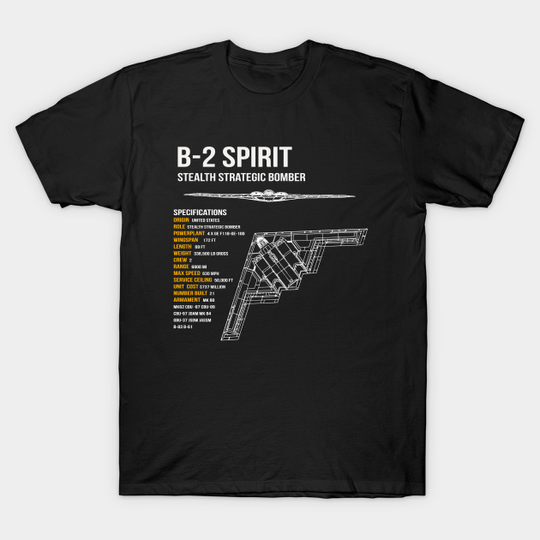 Discover Northrop Grumman B-2 Spirit USAF Bomber - B 2 Spirit Bomber - T-Shirt