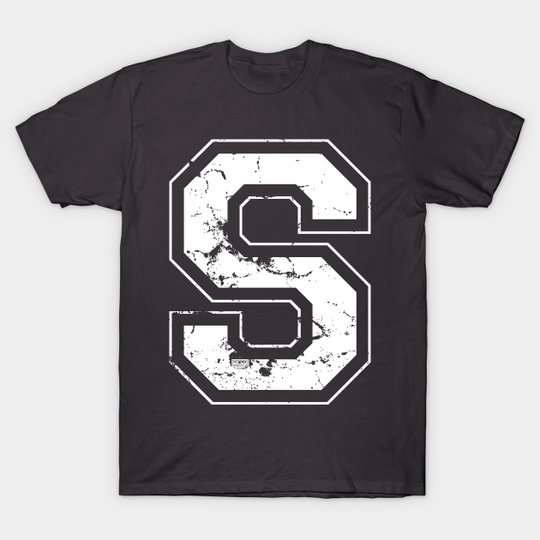 Discover Initial Letter S White Jersey Sports Athletic Player - Jersey Letter S - T-Shirt
