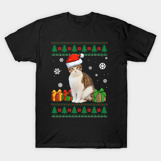 Discover Funny Cat Cute Cat Santa hat Ugly Christmas Sweater - Funny Cat Cute Cat Santa Hat Ugly - T-Shirt