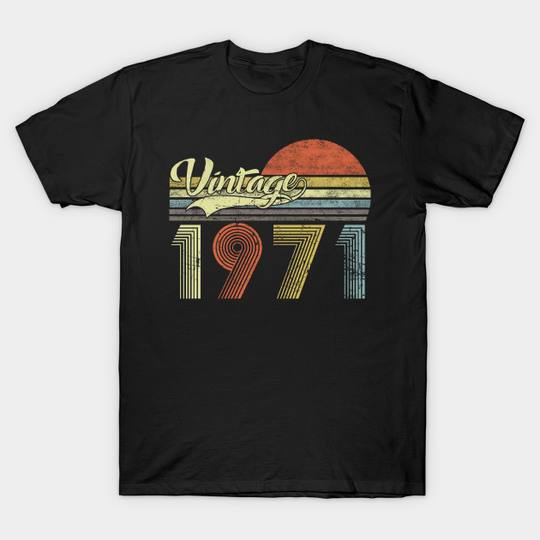 Discover Vintage 1971 All Original Parts Men Women 49th Birthday - Vintage 1971 All Original Parts - T-Shirt