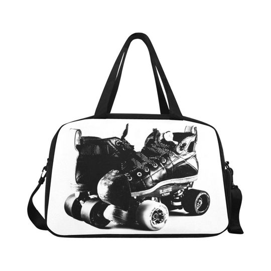Discover Skate Stamp Fitness Handbag - Roller Derby Skates - Roller Girl - Roller Skating - Gym Travel Skate Bag - Shoe Compartment - Personalize