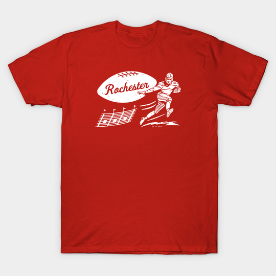 Discover Vintage Football - Rochester Jeffersons (White Rochester Wordmark) - Rochester Jeffersons - T-Shirt