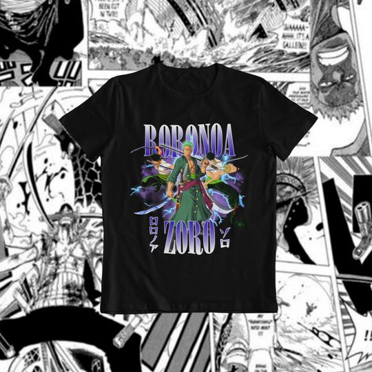 Discover Roronoa Zoro Vintage T-Shirt, One Piece Anime Shirt.