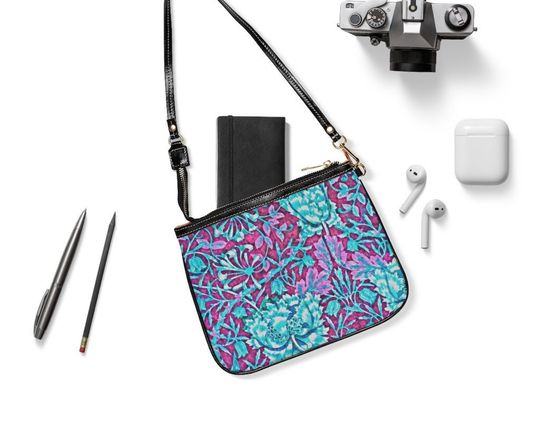 Discover Shoulder Bag "Blue Honeysuckle" Small PU Leather Shoulder Bag