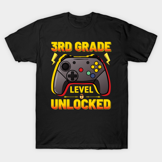 Discover 3rd Grade Level Unlocked Video Gamer Back To School Boys Gifts - First Day Of School - T-Shirt