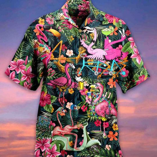 Discover Flamingo Hawaiian Tropical Flamingo Hawaii Shirt
