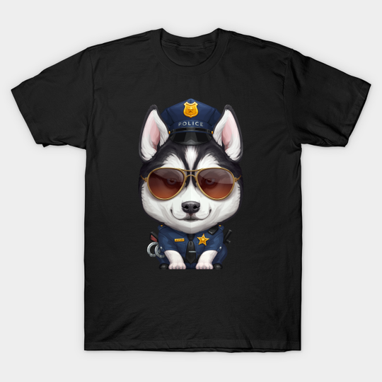 Discover Siberian Husky Police Officer - Husky - T-Shirt