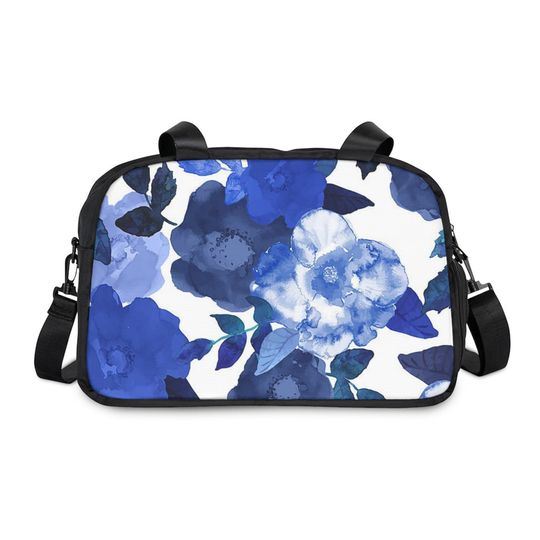 Discover Blue Flower Fitness Handbag