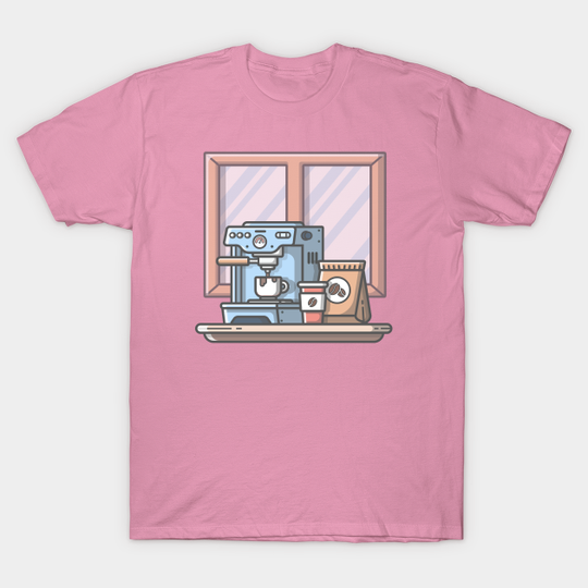Discover Coffee Machine Cartoon - Cartoons - T-Shirt