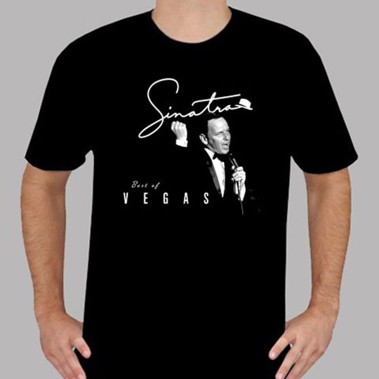 Discover New Top Frank Sinatra Vegas Classic Music Legend Mens Black TShirt Best Rare